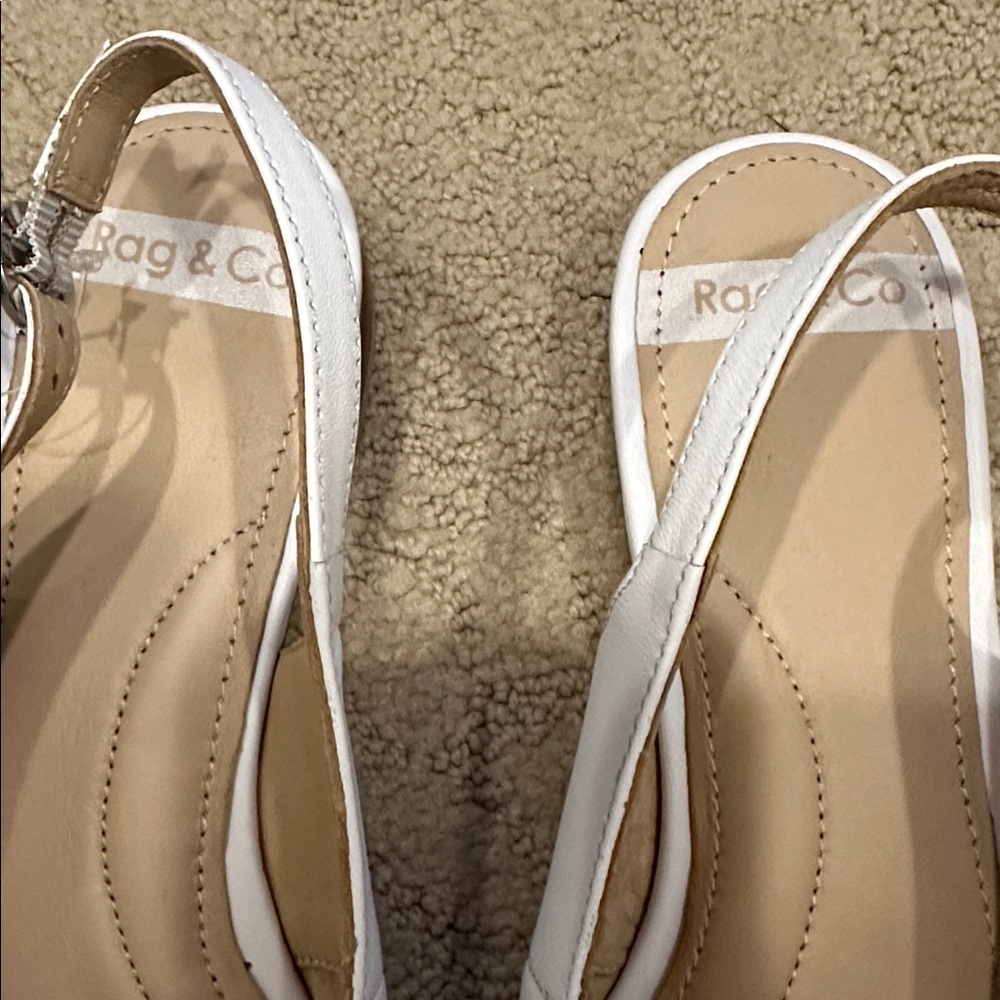 New Rag & Co White Leather Slingback Women Shoes. Size 8. - Picture 3 of 9